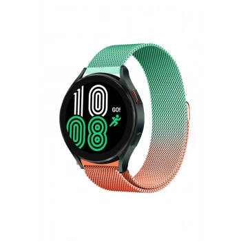 Watch 20mm Metal Mıknatıslı Kordon - Turuncu-Yeşil