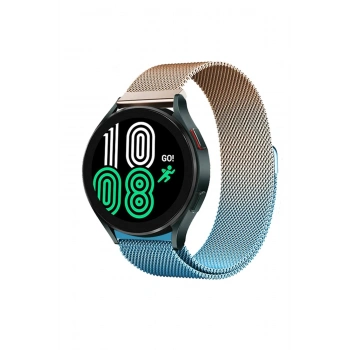 Watch 22mm Metal Mıknatıslı Kordon - Metalik Gold-Mavi