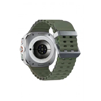 Watch 7 Ultra KR417 Rug Silikon Kordon - Koyu Yeşil