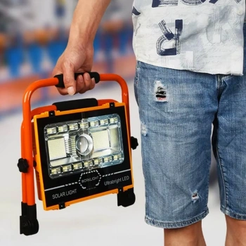 Wt-734 P70 Led Solar Panel Şarjlı Taşınabilir Projektör (176 Smd + Yan Led)