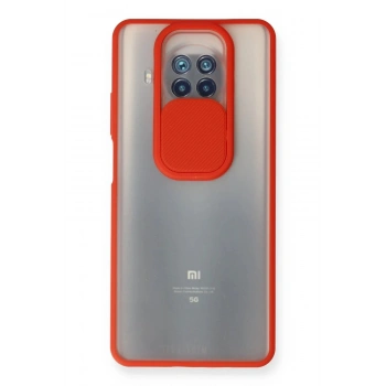Xiaomi Mi 10T Lite Kılıf Palm Buzlu Kamera Sürgülü Silikon - Kırmızı
