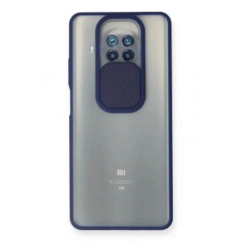 Xiaomi Mi 10T Lite Kılıf Palm Buzlu Kamera Sürgülü Silikon - Lacivert