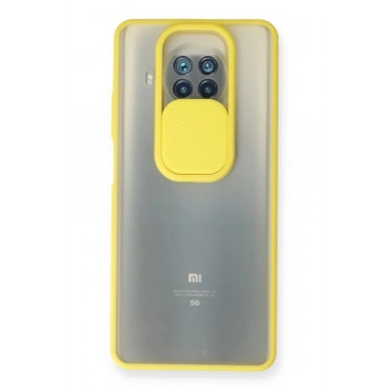 Xiaomi Mi 10T Lite Kılıf Palm Buzlu Kamera Sürgülü Silikon - Sarı