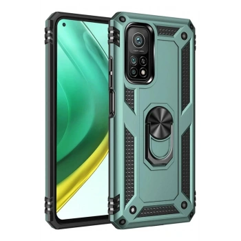 Xiaomi Mi 10T Pro Kılıf Sofya Yüzüklü Silikon Kapak - Yeşil