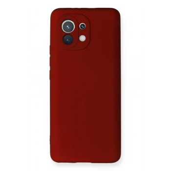 Xiaomi Mi 11 Kılıf First Silikon - Bordo