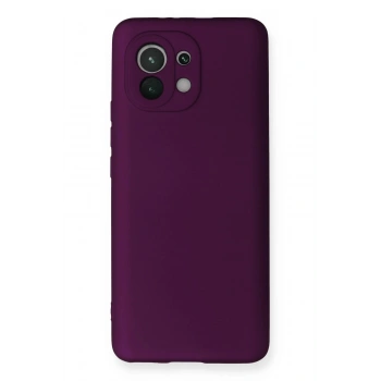 Xiaomi Mi 11 Kılıf First Silikon - Mürdüm