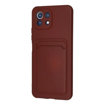 Xiaomi Mi 11 Kılıf Kelvin Kartvizitli Silikon - Bordo