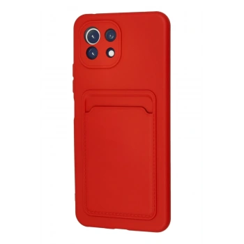 Xiaomi Mi 11 Kılıf Kelvin Kartvizitli Silikon - Kırmızı