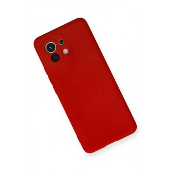 Xiaomi Mi 11 Kılıf Nano içi Kadife Silikon - Kırmızı