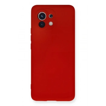 Xiaomi Mi 11 Kılıf Nano içi Kadife Silikon - Kırmızı