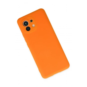 Xiaomi Mi 11 Kılıf Nano içi Kadife Silikon - Turuncu