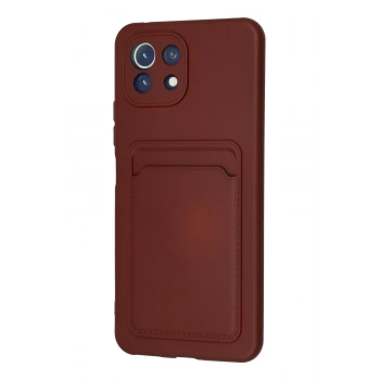 Xiaomi Mİ 11 Lite Kılıf Kelvin Kartvizitli Silikon - Bordo