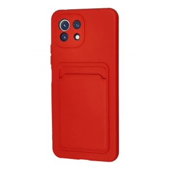 Xiaomi Mİ 11 Lite Kılıf Kelvin Kartvizitli Silikon - Kırmızı