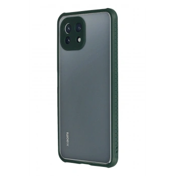 Xiaomi Mİ 11 Lite Kılıf Miami Şeffaf Silikon - Koyu Yeşil