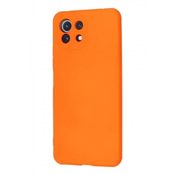 Xiaomi Mİ 11 Lite Kılıf Nano içi Kadife Silikon - Turuncu