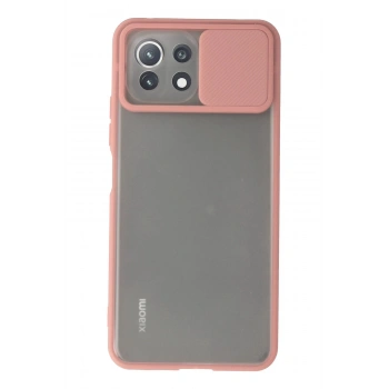 Xiaomi Mİ 11 Lite Kılıf Palm Buzlu Kamera Sürgülü Silikon - Pembe