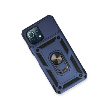 Xiaomi Mİ 11 Lite Kılıf Pars Lens Yüzüklü Silikon - Lacivert