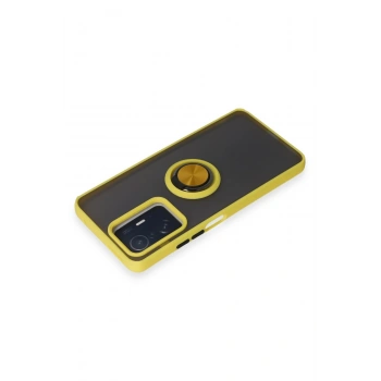 Xiaomi Mi 11T Pro Kılıf Montreal Yüzüklü Silikon Kapak - Sarı
