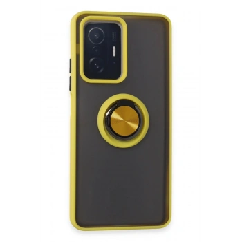 Xiaomi Mi 11T Pro Kılıf Montreal Yüzüklü Silikon Kapak - Sarı