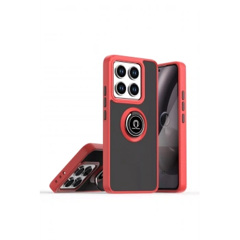 Xiaomi Mi 14T Montreal Yüzüklü Silikon Kapak - Kırmızı