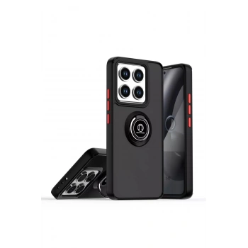 Xiaomi Mi 14T Montreal Yüzüklü Silikon Kapak - Siyah