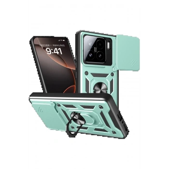 Xiaomi Mi 15 Kılıf Pars Lens Yüzüklü Silikon - Yeşil