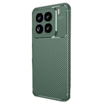 Xiaomi Mi 15 Pro Kılıf Auto Focus Karbon Kapak - Koyu Yeşil