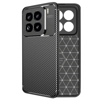 Xiaomi Mi 15 Pro Kılıf Auto Focus Karbon Kapak - Siyah