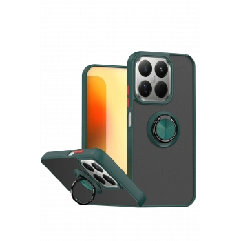 Xiaomi Mi 15T Montreal Yüzüklü Silikon Kapak - Yeşil