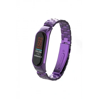 Xiaomi Mi Band 4 Metal Baklalı Kordon - Mor