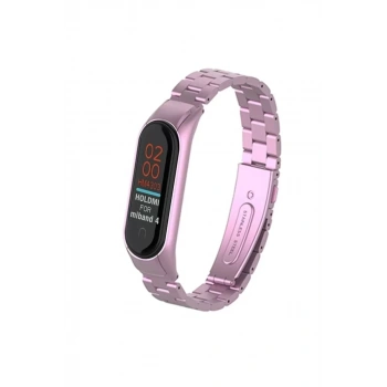 Xiaomi Mi Band 4 Metal Baklalı Kordon - Rose