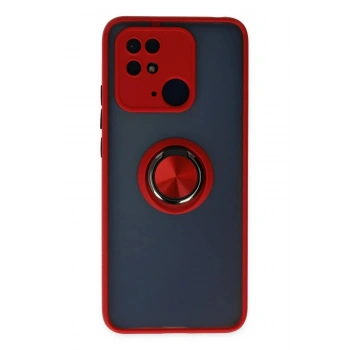 Xiaomi Poco C40 Kılıf Montreal Yüzüklü Silikon Kapak - Kırmızı