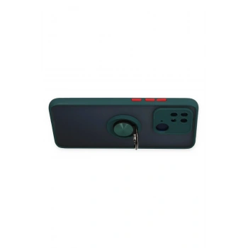 Xiaomi Poco C40 Kılıf Montreal Yüzüklü Silikon Kapak - Yeşil