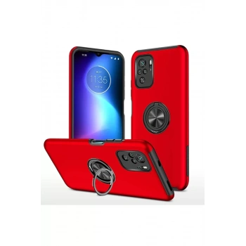 Xiaomi Poco F3 Kılıf Elit Yüzüklü Kapak - Kırmızı