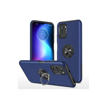 Xiaomi Poco F3 Kılıf Elit Yüzüklü Kapak - Lacivert