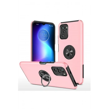 Xiaomi Poco F3 Kılıf Elit Yüzüklü Kapak - Pembe