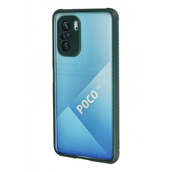 Xiaomi Poco F3 Kılıf Miami Şeffaf Silikon - Koyu Yeşil
