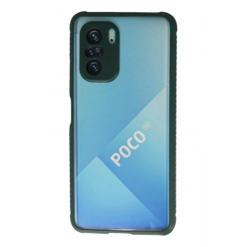 Xiaomi Poco F3 Kılıf Miami Şeffaf Silikon - Koyu Yeşil