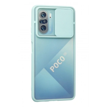 Xiaomi Poco F3 Kılıf Palm Buzlu Kamera Sürgülü Silikon - Turkuaz