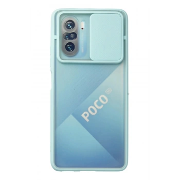 Xiaomi Poco F3 Kılıf Palm Buzlu Kamera Sürgülü Silikon - Turkuaz