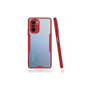 Xiaomi Poco F3 Kılıf Platin Silikon - Kırmızı