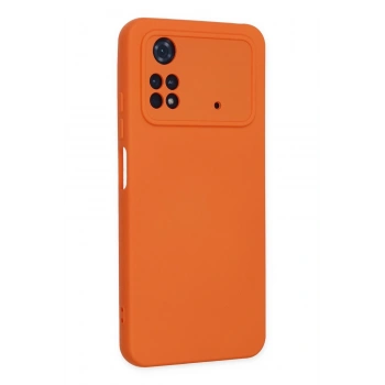 Xiaomi Poco M4 Pro 4G Kılıf Nano içi Kadife Silikon - Turuncu