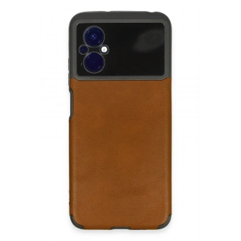 Xiaomi Poco M5 Kılıf Loop Deri Silikon - Kahverengi