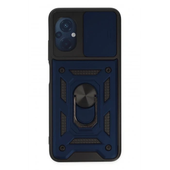 Xiaomi Poco M5 Kılıf Pars Lens Yüzüklü Silikon - Lacivert