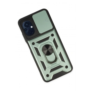 Xiaomi Poco M5 Kılıf Pars Lens Yüzüklü Silikon - Yeşil