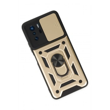 Xiaomi Poco X3 GT Kılıf Pars Lens Yüzüklü Silikon - Gold