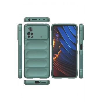 Xiaomi Poco X4 Pro 5G Kılıf Optimum Silikon - Koyu Yeşil