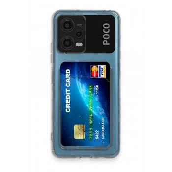 Xiaomi Poco X5 5G Kılıf Kart Şeffaf Silikon - Şeffaf