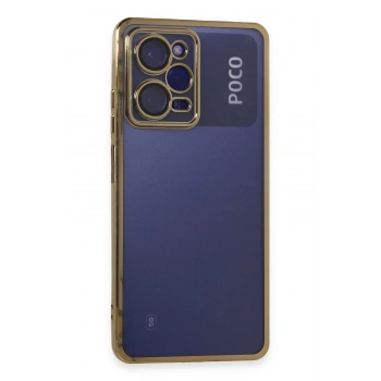 Xiaomi Poco X5 Pro 5G Kılıf Lensli Silikon - Gold
