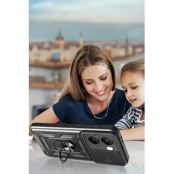 Xiaomi Poco X7 Pro Kılıf Pars Lens Yüzüklü Silikon - Yeşil